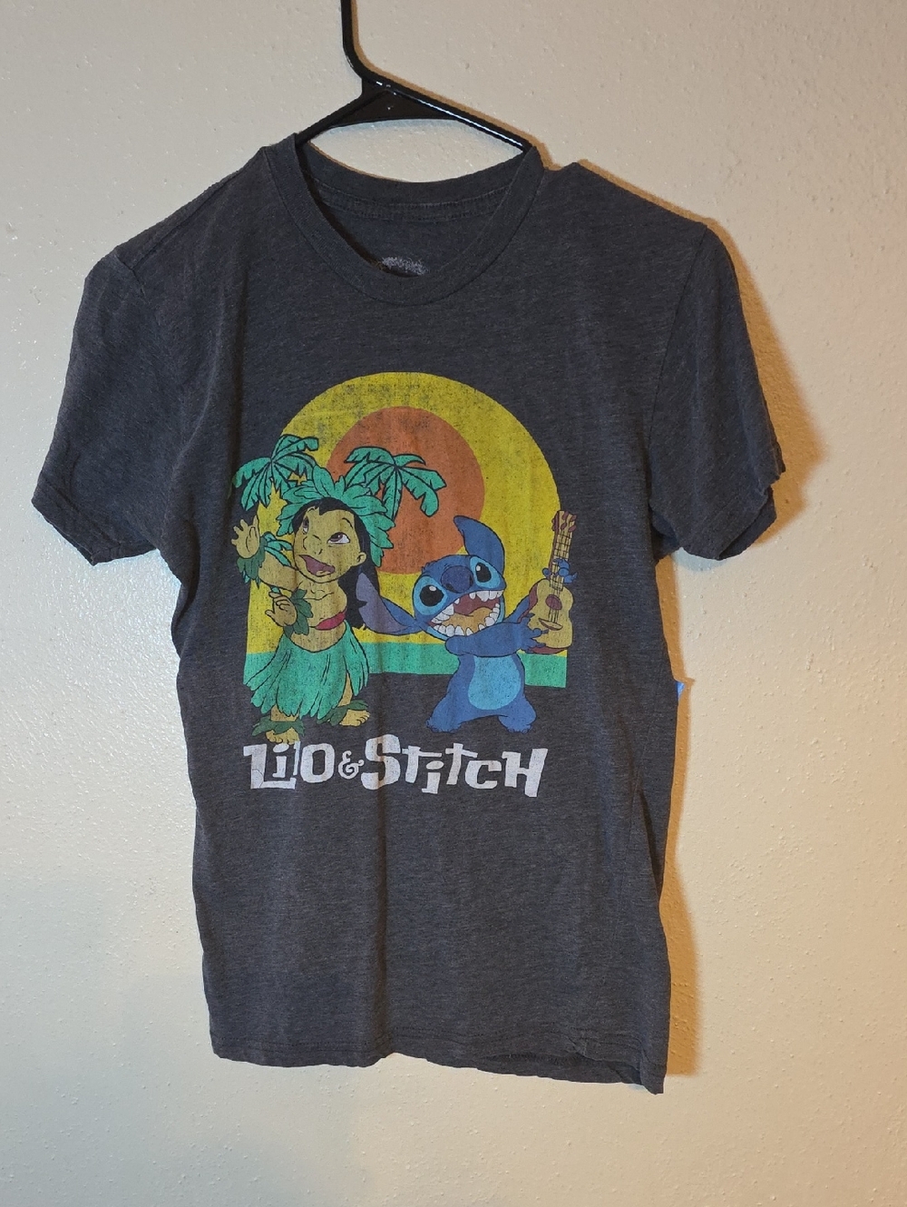 Disney Lilo & Stitch Kids Graphic Tee - Charcoal XS